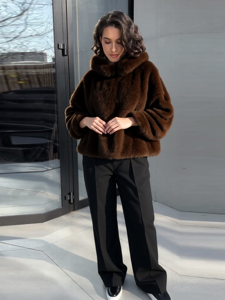 Fashion Women's Brown Hooded F - огляд і ціна Street Fashion Men 2025